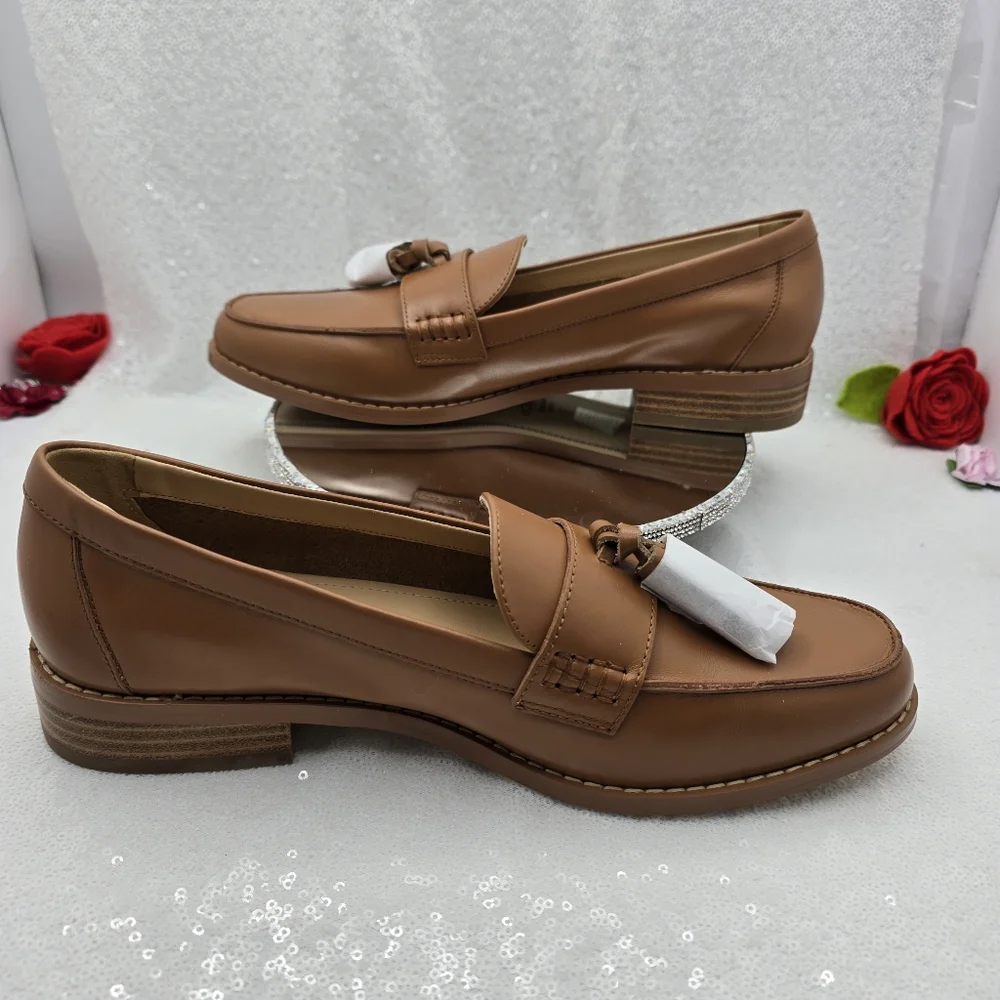 Leather Tassel Tan Loafer Women' 10M Smooth & Soft Leather Classic Rag & Co